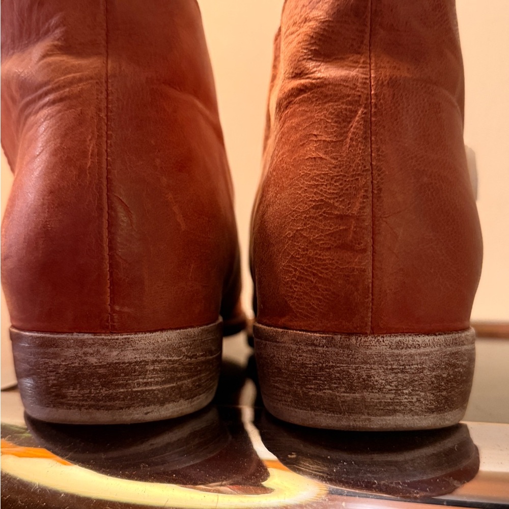 Free People Women’s Rust Leather Cut Out Royale Loafers - Picture 3 of 6